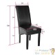 Lot de 2 Chaises de Salle à Manger noir aspect simili cuitr avec pieds en bois résistants