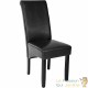Lot de 2 Chaises de Salle à Manger noir aspect simili cuitr avec pieds en bois résistants