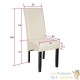 Lot de 4 Chaises de Salle à Manger crème aspect simili cuitr avec pieds en bois résistants