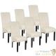 Lot de 6 Chaises de Salle à Manger crème aspect simili cuir avec pieds en bois résistants