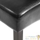 Lot de 8 Chaises de Salle à Manger noir aspect simili cuir avec pieds en bois résistants