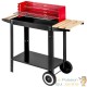 Barbecue charbon classique chariot rouge et noir