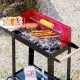 Barbecue charbon classique chariot rouge et noir