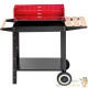 Barbecue charbon classique chariot rouge et noir