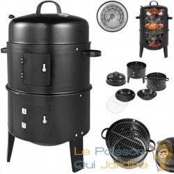 Barbecue Fumoir Smoker 3 en 1 avec thermomètre intégré