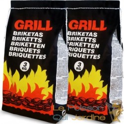 6 kg de charbon, de bois en briquet pour barbecue