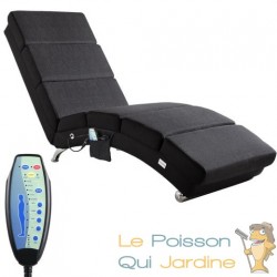 Fauteuil Ergonomique Tissu Anthracite MASSAGE et Chauffant avec télécommande