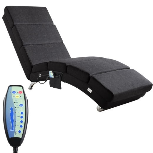 Fauteuil Ergonomique Tissu Anthracite MASSAGE et Chauffant avec télécommande