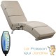 Fauteuil Ergonomique Tissu crème MASSAGE et Chauffant avec télécommande