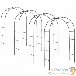 lot de 4 Arches de jardin en acier résistant classique