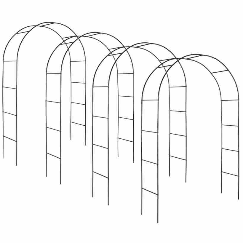 Lot de 4 Arches de jardin en acier résistant classique