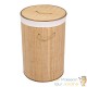 Panier à linge rond en bambou 75l : Pratique brun clair