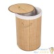 Panier à linge rond en bambou 75l : Pratique brun clair
