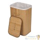 Panier à linge rectangulaire en bambou 72 l : Pratique brun clair