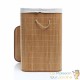 Panier à linge rectangulaire en bambou 72 l : Pratique brun clair