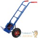 Chariot diable classique bleu avec charge de 200 kg et plateau pliable