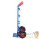 Chariot diable classique bleu avec charge de 200 kg et plateau pliable