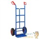 Chariot diable classique bleu avec charge de 200 kg et plateau pliable