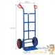Chariot diable classique bleu avec charge de 200 kg et plateau pliable