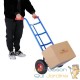 Chariot diable classique bleu avec charge de 200 kg et plateau pliable