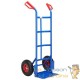 Chariot diable classique bleu avec charge de 200 kg et plateau pliable