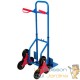 Chariot diable 3 roues bleu avec charge de 200 kg et plateau pliable