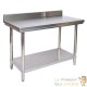 Table en Inox 120 cm avec rebords idéal, restaurant, cuisine, snack, boulangerie