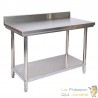 Table en Inox 100 cm avec rebords idéal, restaurant, cuisine, snack, boulangerie