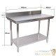 Table en Inox 100 cm avec rebords idéal, restaurant, cuisine, snack, boulangerie