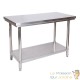 Table en Inox 120 cm étagère basse, idéal, restaurant, cuisine, snack, boulangerie