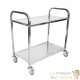 Chariot inox 150kg 2 étagères desserte à roulettes pour restaurant ou cuisine collective