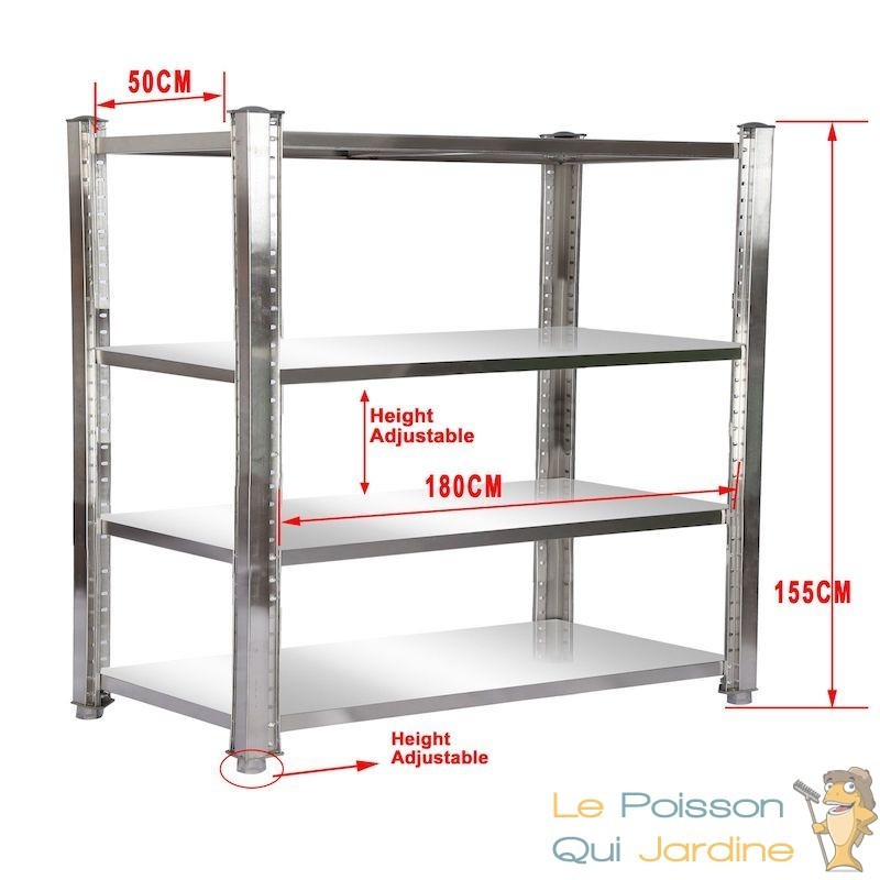 Etagère Inox professionnelle trois niveaux à poser