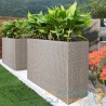 Jardinière 4 bacs en polyrotin crème 95 cm de long
