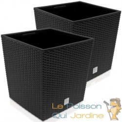 lot de 2 Pots de fleurs de 40 Xr 40, 64 l gris anthracite