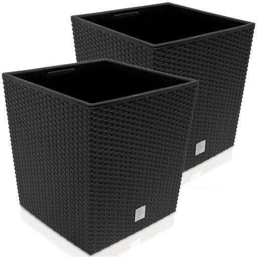 Lot de 2 Pots de fleurs de 40 Xr 40, 64 l gris anthracite