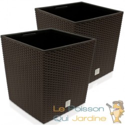 Lot de 2 Pots de fleurs de 40 Xr 40, 64 l marron