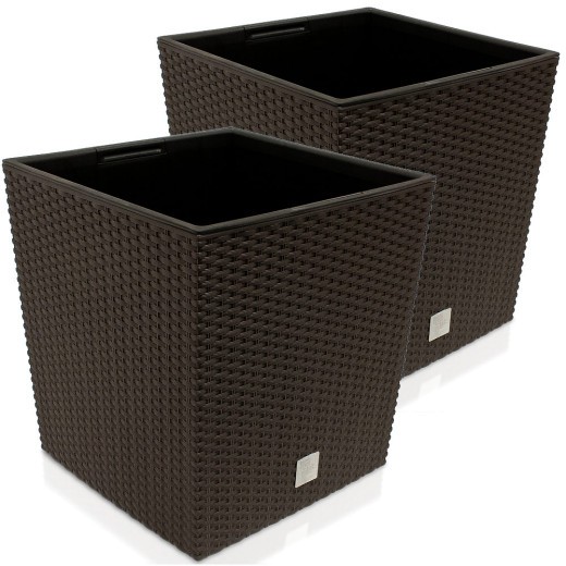 Lot de 2 Pots de fleurs de 40 Xr 40, 64 l marron