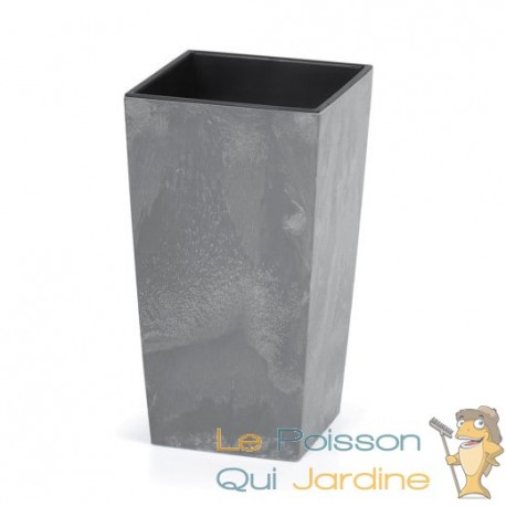 Pot de fleurs imitation béton foncé 91 l 40 x 40 x 75