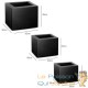 Lot de 3 Pots de fleurs carrés imitation béton anthracite 50,40 et 30 cm