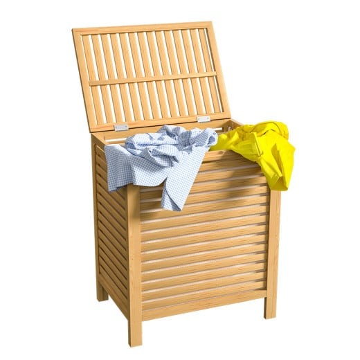 Panier À Linge coffre Meuble Bambou, 61 cm de haut et 62 litres environ