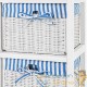 Lot de 2 Étagères salle de bain avec 3 paniers imitation osier blanc style rustique ancien art déco