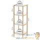 Étagère salle de bain avec 4 niveaux tablettes blanches Bambou 110 cm de haut