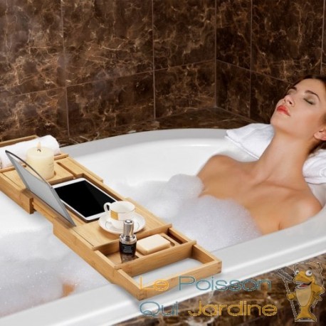 BAIGNOIRE EN BOIS NATUREL Caddy / Étagère de bain / Accessoires de bain /  Table de bain Live Edge /