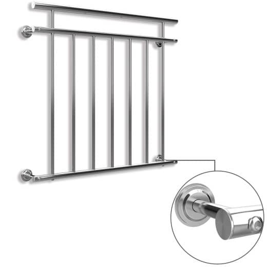 Balustrade de balcon, 100 cm X 90 cm en inox