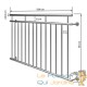 Balustrade de balcon, 184 cm X 90 cm en inox