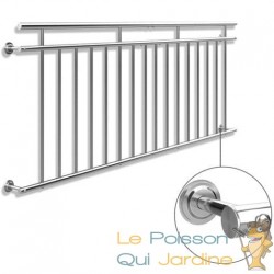 Balustrade de balcon, 225 cm X 90 cm en inox