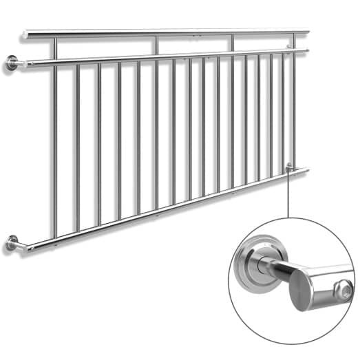 Balustrade de balcon, 225 cm X 90 cm en inox