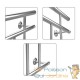 Balustrade de balcon, 225 cm X 90 cm en inox