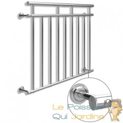 Balustrade de balcon, 128 cm X 90 cm en inox