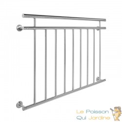 Balustrade de balcon, 128 cm X 90 cm en inox modèle 2